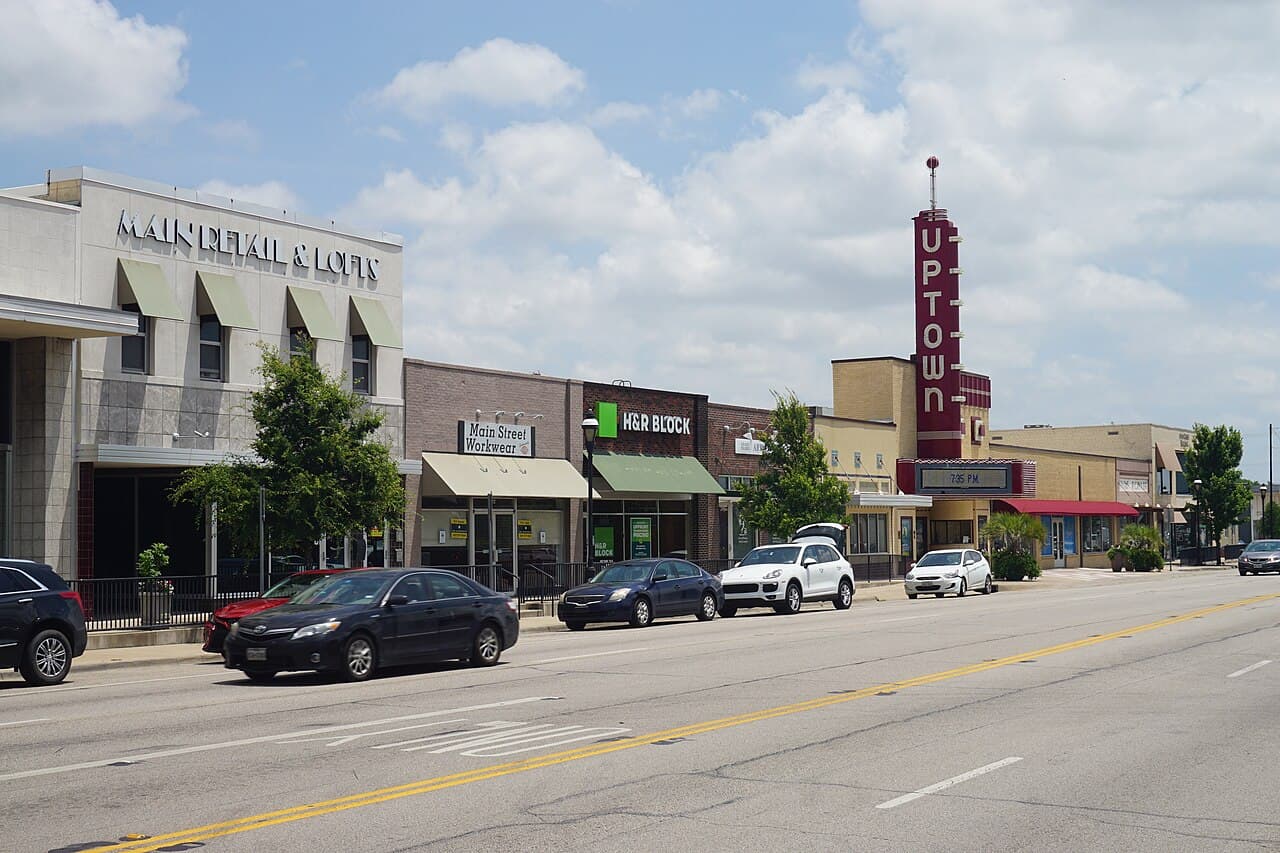 East Main Street in downtown Grand Prairie, Texas