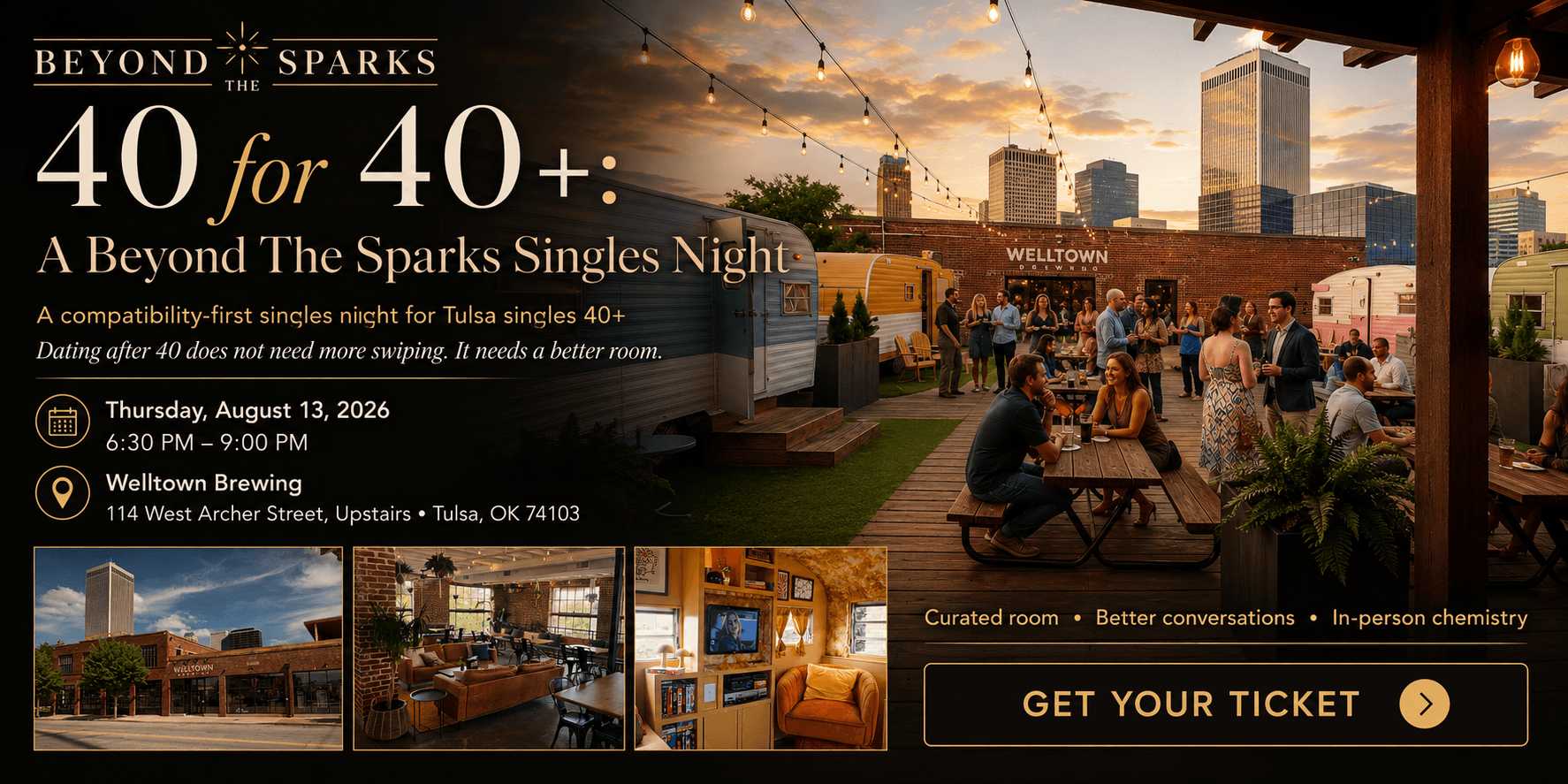 40 plus, dating, welltown, brewery, bar, singles, barn, people